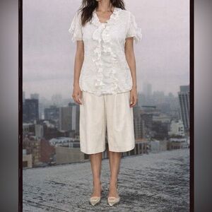 BLUE TASSEL: 100% Silk Blouse